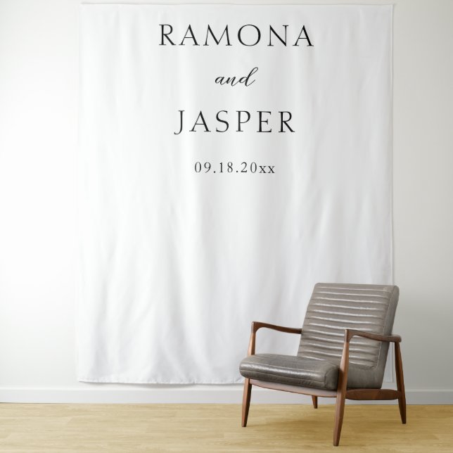 Simple Black and White Bold Wedding Backdrop (In Situ)