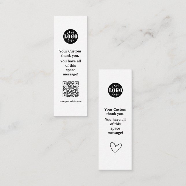 Simple Black And White Bookmark Card (Front/Back)