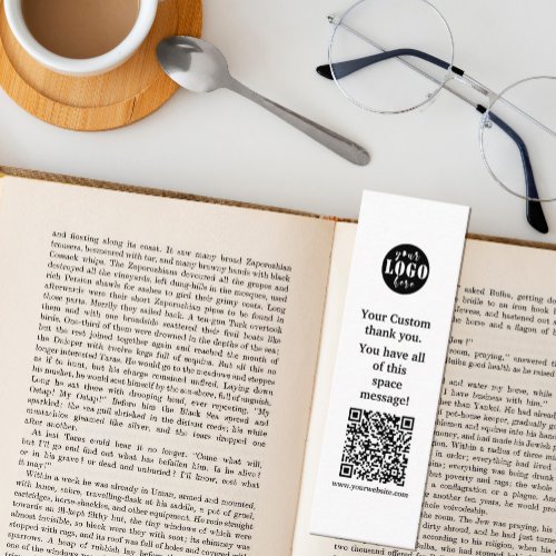 Simple black and white Bookmark  Mini Business Card