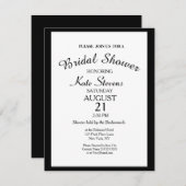 Simple Black and white Bridal Shower Card (Front/Back)