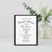 Simple Black and white Bridal Shower Card (Standing Front)