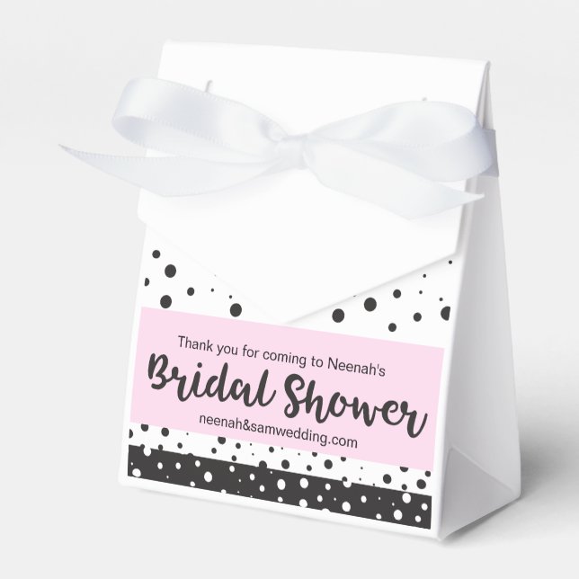 Simple Black and White, Bridal Shower Favor Boxes (Front Side)