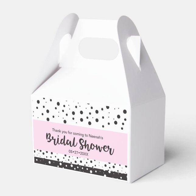 Simple Black and White, Bridal Shower Favor Boxes (Front Side)