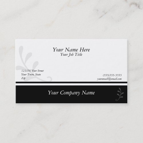 Simple Black and White Business Card Template