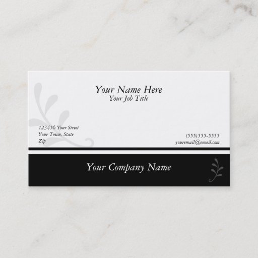 Customizable Simple Black and White Business Card Template