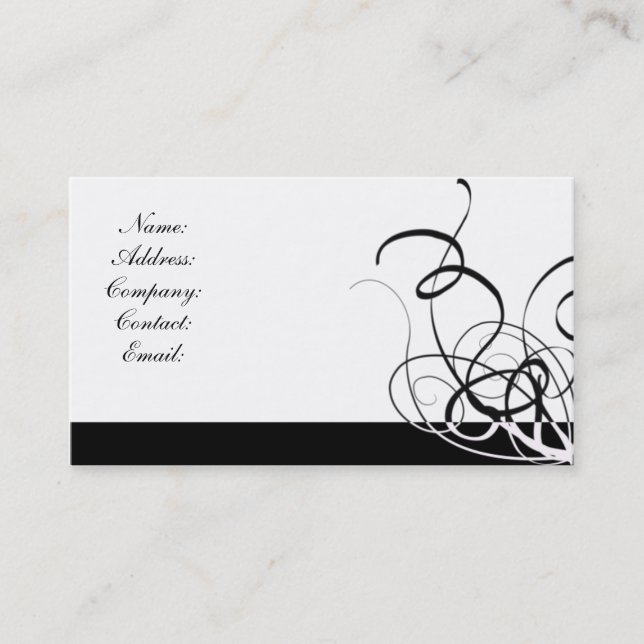 simple black and white business card (Front)