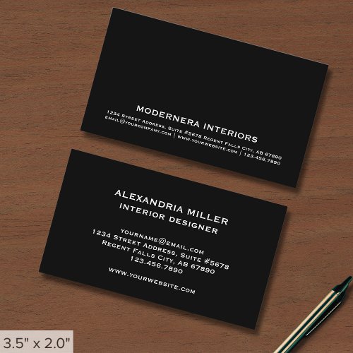Simple Black and White Business Card