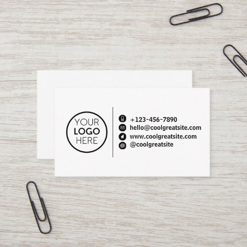 Simple Black And White Business Card