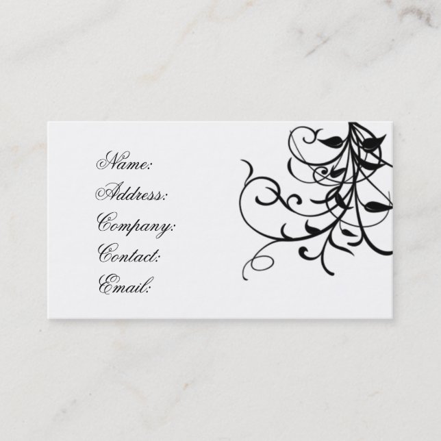 simple black and white business card (Front)