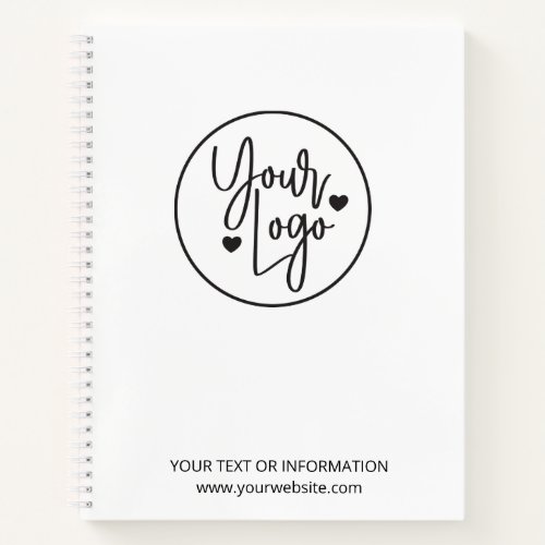 Simple Black and White Business Logo Notebook