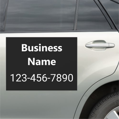 Simple Black and White Business Phone Number Promo Car Magnet