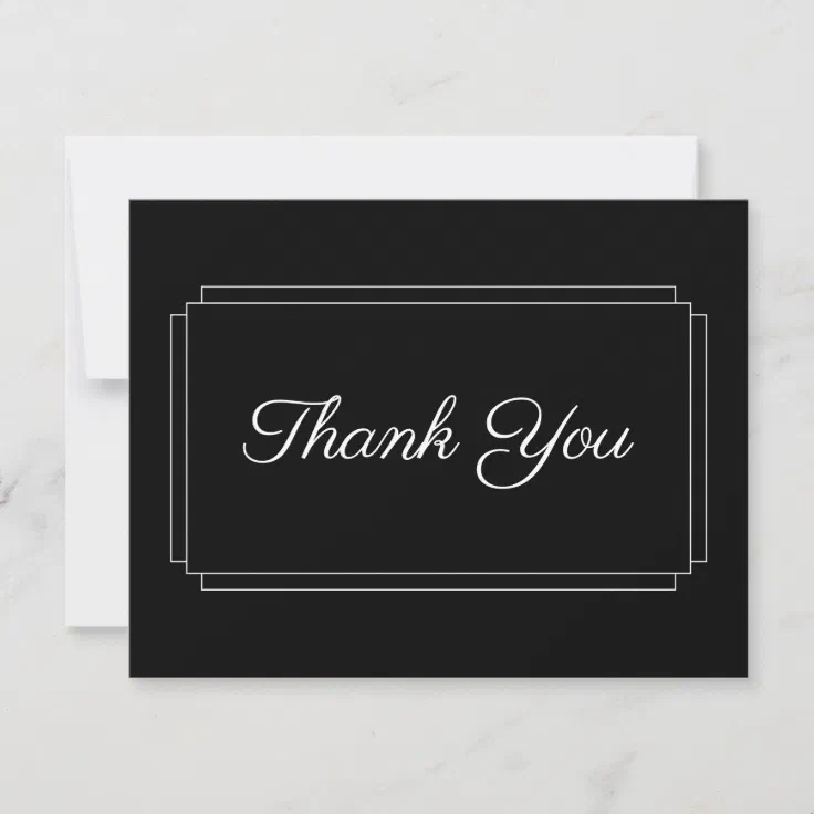 Simple Black and White Business Thank You Card | Zazzle