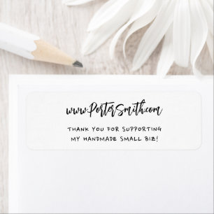 Simple Black And White Business Thank You Label