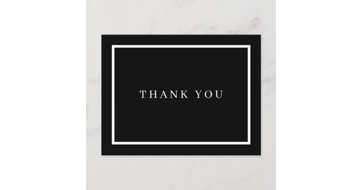Simple Black and White Business Thank You Postcard | Zazzle
