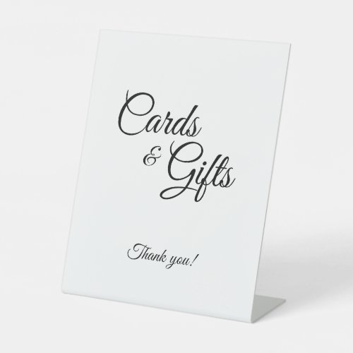 Simple Black and White Calligraphy Cards and Gifts Pedestal Sign