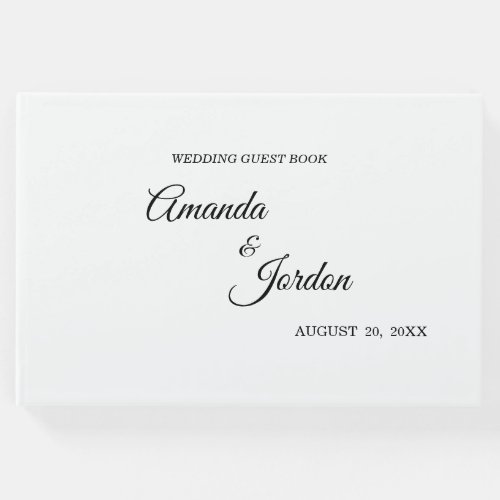 Simple Black and White Calligraphy Guest Book