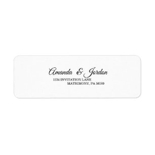 Simple Black and White Calligraphy Return Address Label