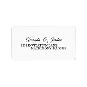Simple Black and White Calligraphy RSVP Address Label