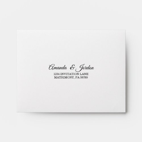 Simple Black and White Calligraphy RSVP Envelope