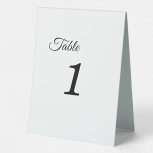 Simple Black and White Calligraphy Table Number Tent