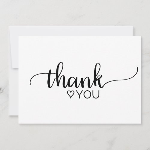 Simple Black and White Calligraphy Thank You Invitation