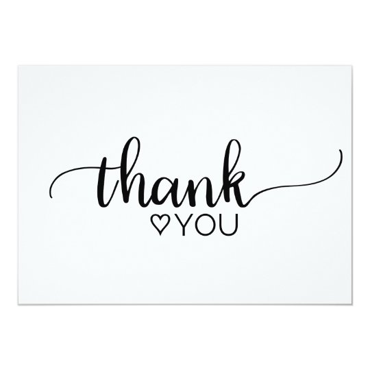 Simple Black and White Calligraphy Thank You Invitation | Zazzle.com