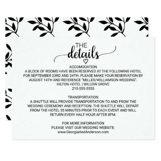 Wedding Invitation Details Card Wording 9