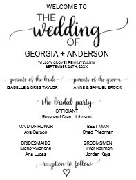 Black And White Wedding Programs Gifts On Zazzle Simple Black And White Calligraphy Wedding Program Poster