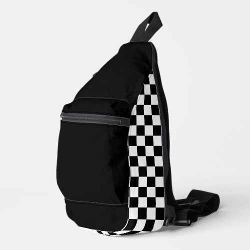 Simple Black and White Checkerboard  Sling Bag