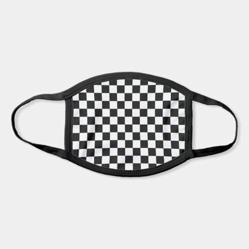 Simple Black And White Checkered Flag Pattern Face Mask