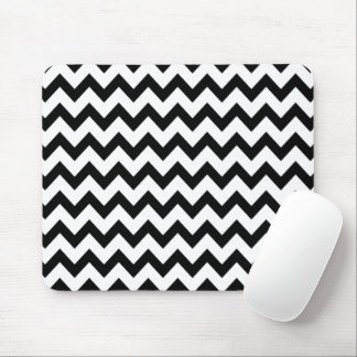 Simple Black and white Chevron pattern Mouse Pad