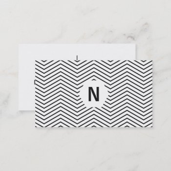 Simple Black And White Chevron Stripe Professional Business Card by busied at Zazzle