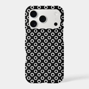 Simple Black and White Circles Pattern iPhone 17 Pro Case