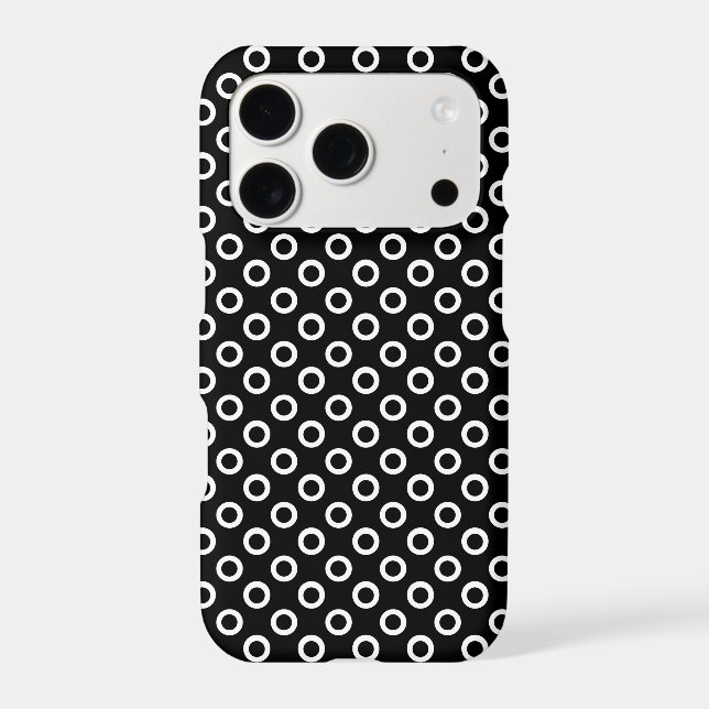 Simple Black and White Circles Pattern iPhone Case (Back)