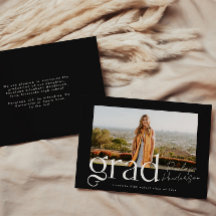 Simple Black and White Class of 2025 Graduation