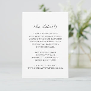 Simple Black and White Clean Wedding Enclosure Card