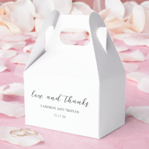 Simple Black and White Clean Wedding Favor Boxes