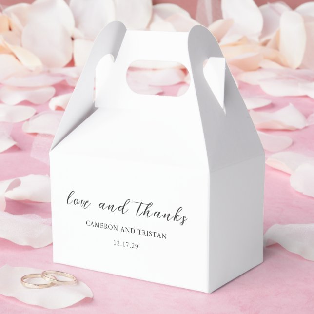 Simple Black and White Clean Wedding Favor Boxes (Wedding)
