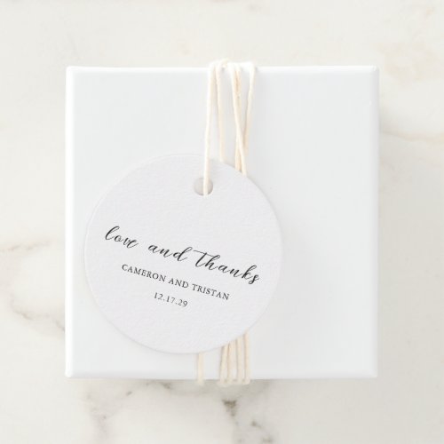 Simple Black and White Clean Wedding Favor Tags