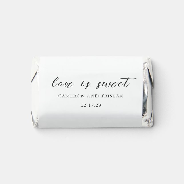 Simple Black and White Clean Wedding Hershey's Miniatures (Front)