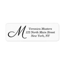 Simple Black and White Cursive Monogram