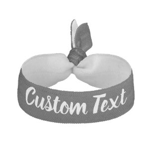 Simple Black and White Cursive Name Text Script Elastic Hair Tie