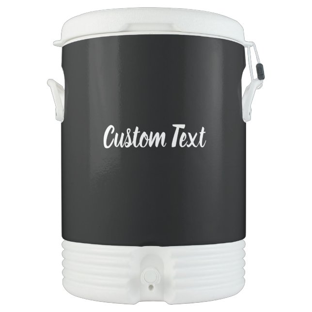 Simple Black and White Cursive Script Beverage Cooler (Front)