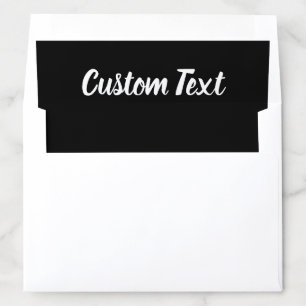 Simple Black and White Cursive Script Text Envelope Liner