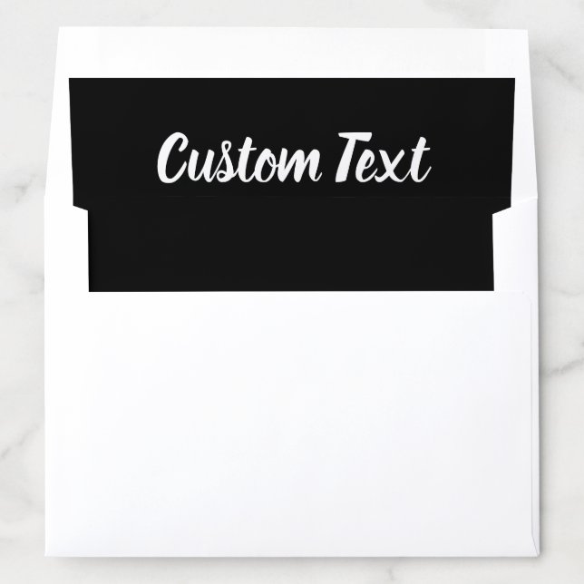 Simple Black and White Cursive Script Text Envelope Liner (In Envelope)