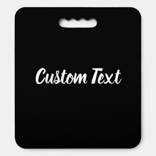 Simple Black and White Cursive Script Text or Name Seat Cushion