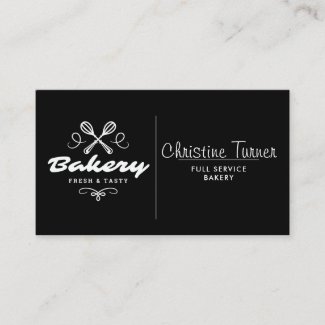 Simple Black and White Custom Bakery