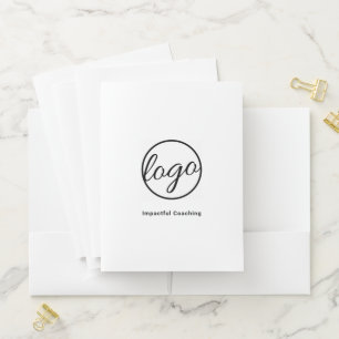 Simple Black and White Custom Business Logo Pocket Folder