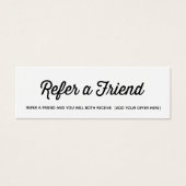 Simple Black and White Customer Referral (Front)