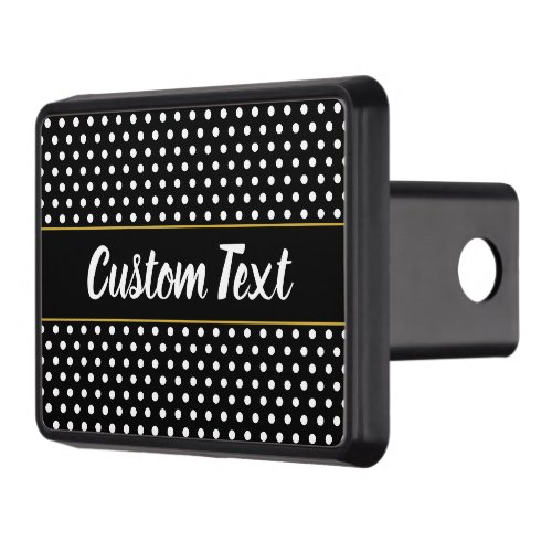 Simple Black and White Dots Cursive Script Text Hitch Cover